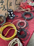 Grouping of assorted, electrical cords & power tower, 12 pieces