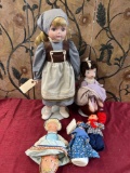Assorted vintage dolls. 5 pieces