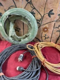Tubbing & 2) Long electrical extension cords