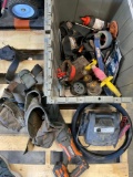 Assorted tools/ tools. Tape measurers, tool belts, leveler, etc