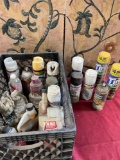 Assorted used automotive aerosol products, Sta-Bil storage fuel stabilizer & large bag of self