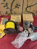 Electrical wire, assorted items. Plastic sleeves, etc.