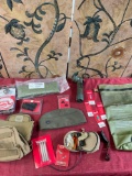 Military New & used. Assorted items, Pouches, Pins, Waterproof bag, Flashlight, Hat etc. 16 pieces