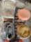 Vintage chair, stools, copper part. 5 pieces