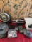 Assorted office supplies, fans, cup warmer, etc