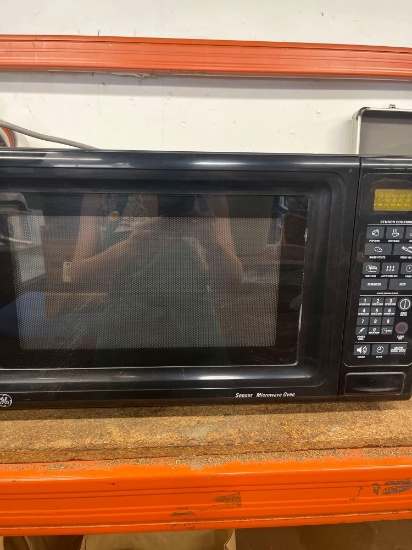 GE sensor microwave oven, turned on