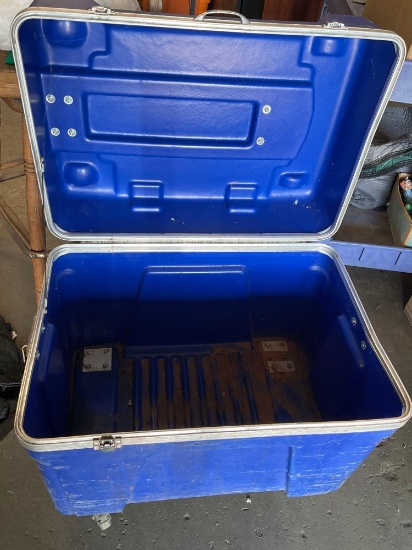 Plastic rolling trunk 26" x 27" x 18"