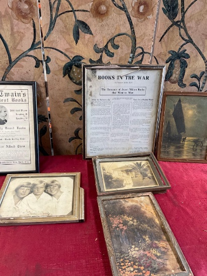 Assorted wall art and picture frames. 6 pieces