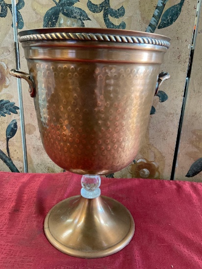 13" copper hammered champion/ wine bucket