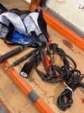 Bag, tools, jumper cables