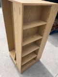 Rolling, rotating, display unit with shelving 54