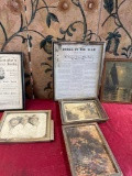 Assorted wall art and picture frames. 6 pieces