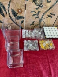 Decorative glass containers, new decorative bells & candles
