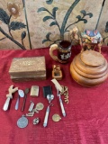 Collectibles, Spoons, Lighter, Wood boxes etc.18 pieces