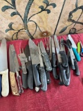 Assorted Kitchen knives, scissors, etc. 30 pieces