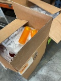 New. 2 boxes full of plastic pill bottles with lids