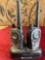 Midland walkie-talkies and charger, turned on