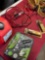 Jumper cables, gasoline container, coil spring boosters, flat tire repair kit. 6 pieces
