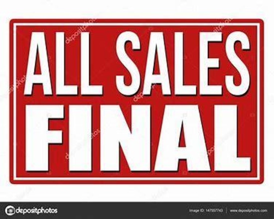 ****ALL SALES ARE FINAL; ITEMS ARE SOLD AS IS****