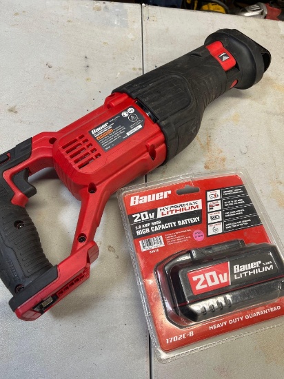 Bauer reciprocating saw untested & new Bauer battery