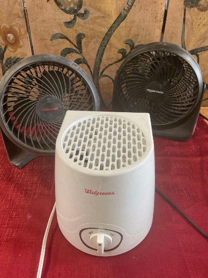 Fans, all three turned on. 3 pieces