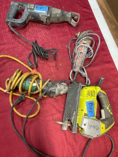 Electrical tools. turned on. 4 pieces