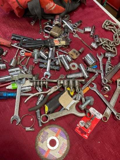 Milwaukee bag and assorted tools