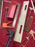Dispenser guns, wall board tools, etc. 8 pieces