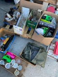 Large lot of Toys, coffee mugs, glassware, tin cans with lids, etc