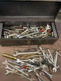 Homak tool box and assorted wrenches, etc