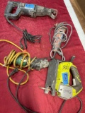 Electrical tools. turned on. 4 pieces
