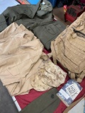 Military, Pants, jackets, hats, etc. 9 pieces