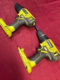 Ryobi drills, work no batteries. 2 pieces