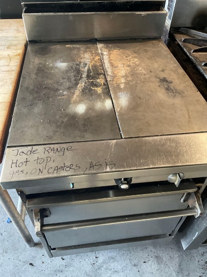 Jade Range, hot top with Oven, Gas, on casters, untested