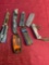 Grouping of Multi tools. Allen heads, Pliers, Razor, etc. 8 pieces