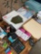 Grouping of assorted office items. Clips, File folders, Scissors, Pens, etc. New & Used.