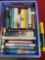 Assorted books, crate included