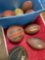 Sporting goods, assorted basketball & football balls. 8 pieces