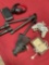 Electronic items, assorted Headphones, clock, tripod, microphones, etc. 8 pieces