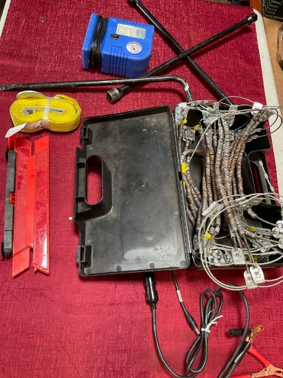 Automotive, Snow Chain, Jumper cables, air compressor, etc. 7 pieces
