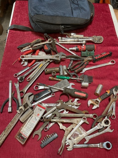 Backpack and assorted tools. Over 50 pieces