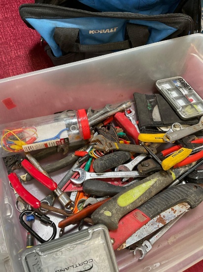 Kobalt tool bag and assorted tools/ items. Over 30 pieces
