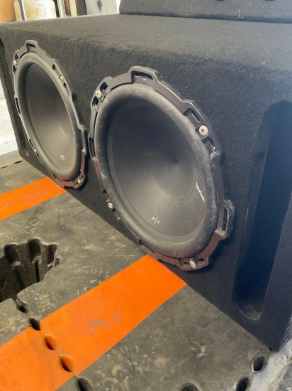 12" Rockford Fosgate dual subwoofer. Box 14" x 34" x 16"