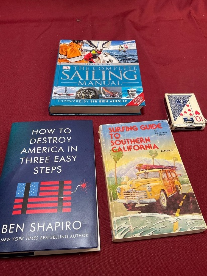 Grouping of Books and Deck of Cards. 4 pieces