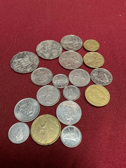 Assorted Foreign coins. 18 coins