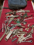 Backpack and assorted tools. Over 50 pieces