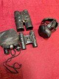 Nikon binoculars,Tasco binoculars & headsets. 4 pieces