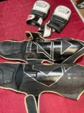 Combar Sports size L gloves & Fuji shin guards size s/m