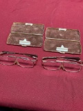 Reading glasses, Slimfold, foldable, collapsible, adjustable bridge glasses 2 pairs