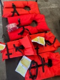 West Marine 2) super large 2) youth 1) child vests (LIKE NEW) & Latex CPR resuscitator mask